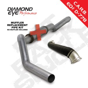 GMC 2500 Performance Exhaust - Diamond Eye Performance - Cat Back, Single Rear Exit, Turbo Direct Pipe, Aluminized - `06-`07